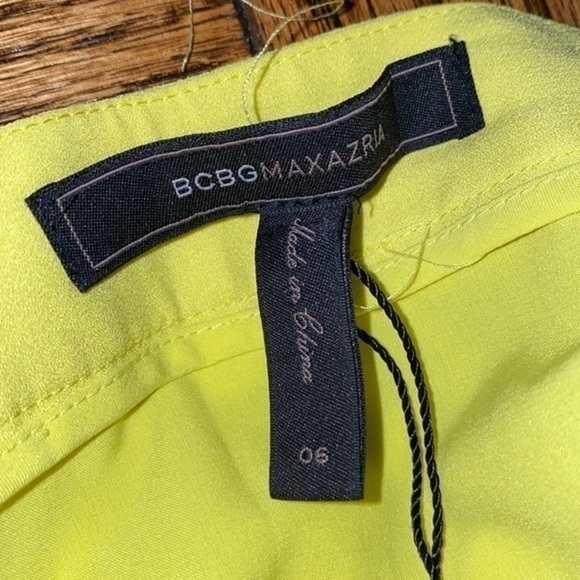 NWT size 6Neon yellow mabel stylish skirt BCBGMaxAzria Gorgeous long style - Picture 6 of 12